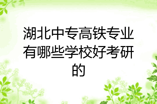 湖北中专高铁专业有哪些学校好考研的