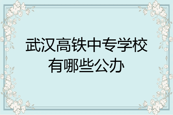 武汉高铁中专学校有哪些公办
