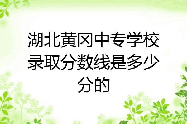 湖北黄冈中专学校录取分数线是多少分的