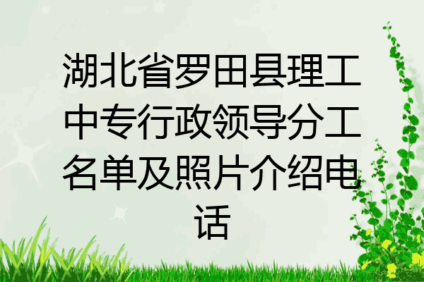湖北省罗田县理工中专行政领导分工名单及照片介绍电话