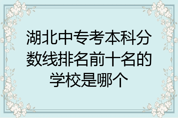 湖北中专考本科分数线排名前十名的学校是哪个