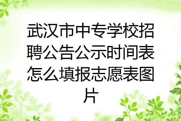 武汉市中专学校招聘公告公示时间表怎么填报志愿表图片