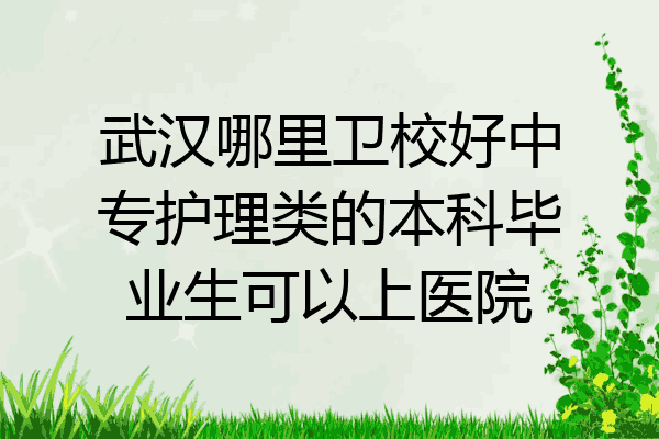 武汉哪里卫校好中专护理类的本科毕业生可以上医院
