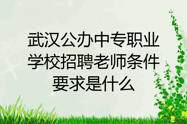 武汉公办中专职业学校招聘老师条件要求是什么