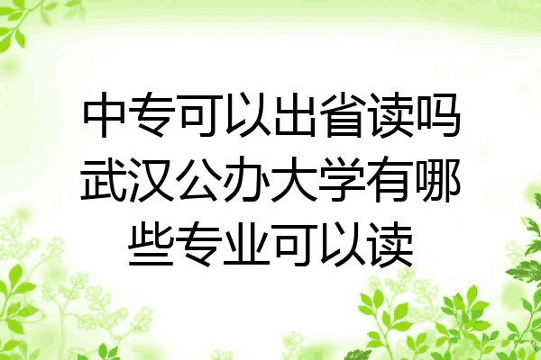 中专可以出省读吗武汉公办大学有哪些专业可以读