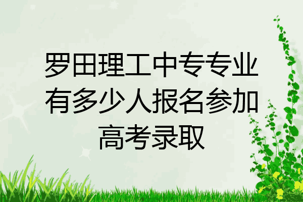 罗田理工中专专业有多少人报名参加高考录取
