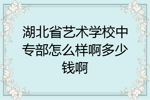 湖北省艺术学校中专部怎么样啊多少钱啊