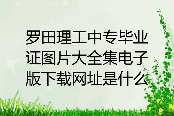 罗田理工中专毕业证图片大全集电子版下载网址是什么