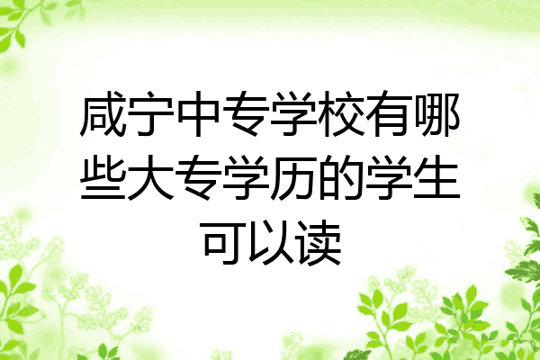 咸宁中专学校有哪些大专学历的学生可以读