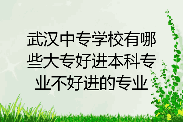 武汉中专学校有哪些大专好进本科专业不好进的专业