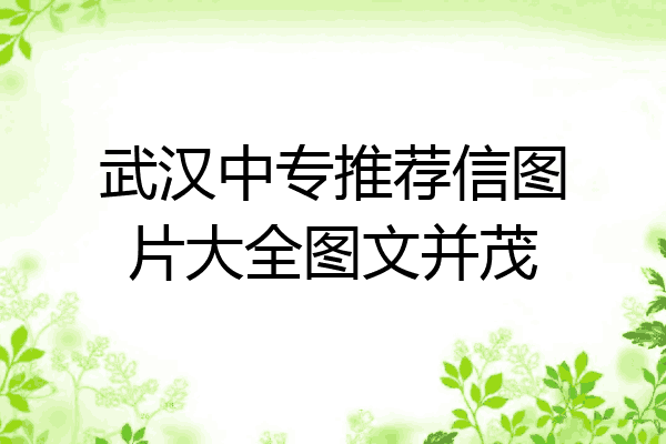 武汉中专推荐信图片大全图文并茂