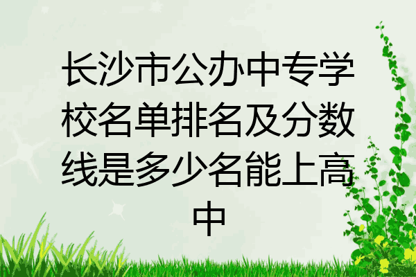 长沙市公办中专学校名单排名及分数线是多少名能上高中