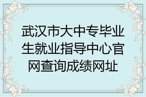 武汉市大中专毕业生就业指导中心官网查询成绩网址