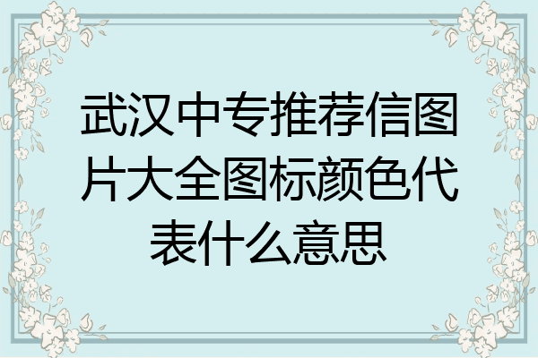 武汉中专推荐信图片大全图标颜色代表什么意思
