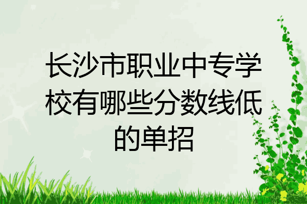长沙市职业中专学校有哪些分数线低的单招