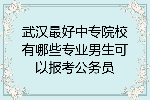 武汉最好中专院校有哪些专业男生可以报考公务员
