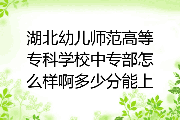 湖北幼儿师范高等专科学校中专部怎么样啊多少分能上