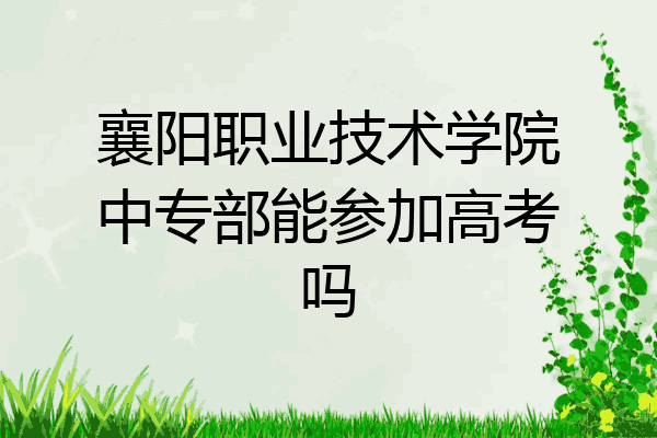 襄阳职业技术学院中专部能参加高考吗