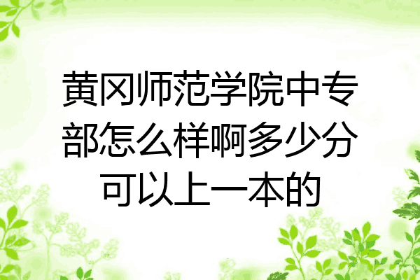 黄冈师范学院中专部怎么样啊多少分可以上一本的