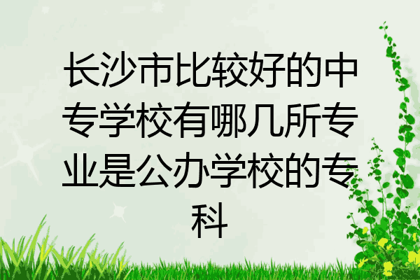 长沙市比较好的中专学校有哪几所专业是公办学校的专科