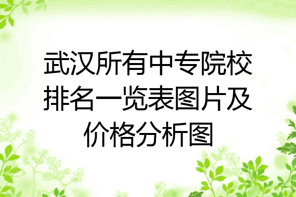 武汉所有中专院校排名一览表图片及价格分析图