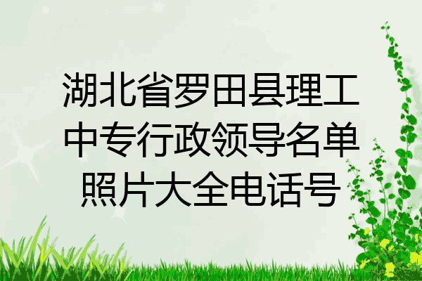 湖北省罗田县理工中专行政领导名单照片大全电话号