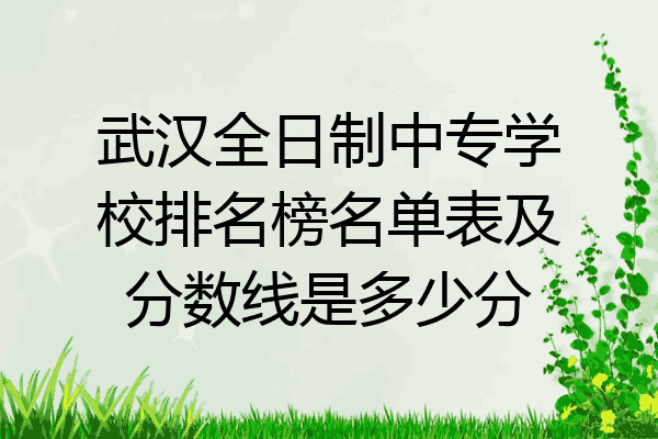 武汉全日制中专学校排名榜名单表及分数线是多少分