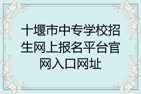 十堰市中专学校招生网上报名平台官网入口网址