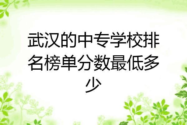 武汉的中专学校排名榜单分数最低多少