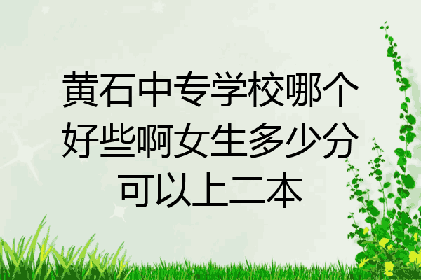 黄石中专学校哪个好些啊女生多少分可以上二本