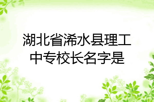 湖北省浠水县理工中专校长名字是