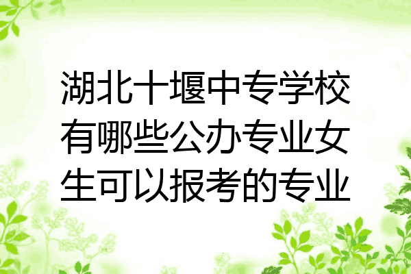 湖北十堰中专学校有哪些公办专业女生可以报考的专业
