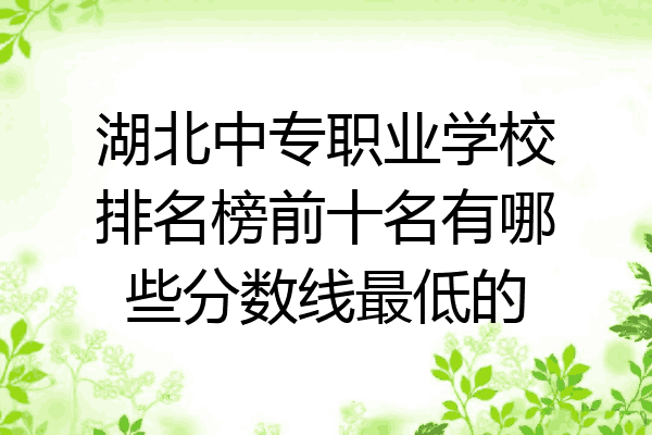 湖北中专职业学校排名榜前十名有哪些分数线最低的