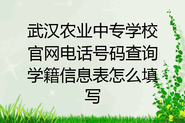 武汉农业中专学校官网电话号码查询学籍信息表怎么填写