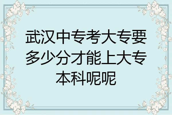 武汉中专考大专要多少分才能上大专本科呢呢