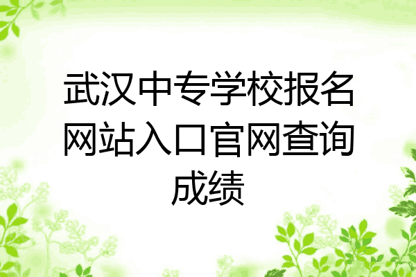 武汉中专学校报名网站入口官网查询成绩