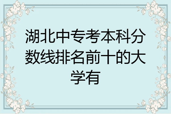 湖北中专考本科分数线排名前十的大学有