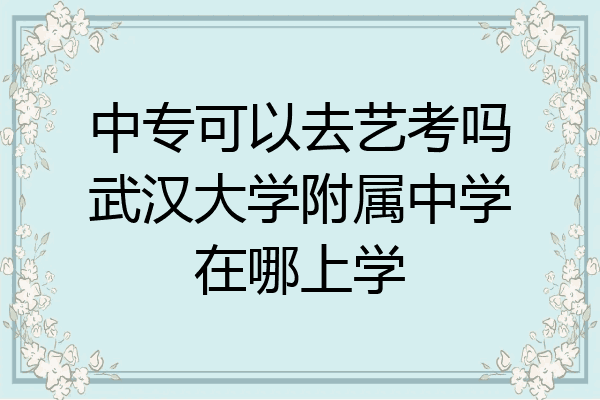 中专可以去艺考吗武汉大学附属中学在哪上学