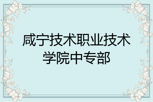 咸宁技术职业技术学院中专部