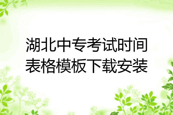 湖北中专考试时间表格模板下载安装