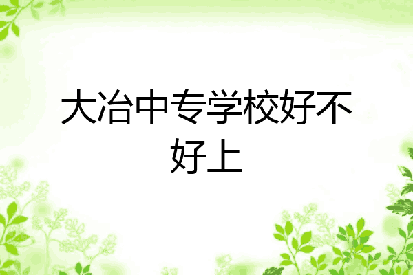 大冶中专学校好不好上