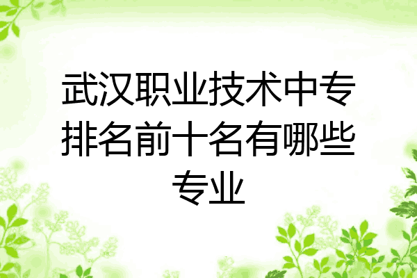 武汉职业技术中专排名前十名有哪些专业