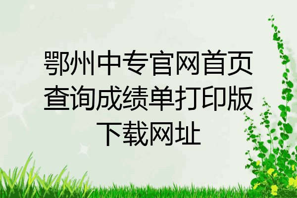 鄂州中专官网首页查询成绩单打印版下载网址