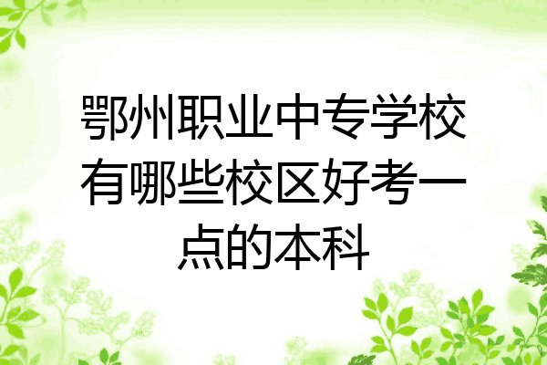 鄂州职业中专学校有哪些校区好考一点的本科