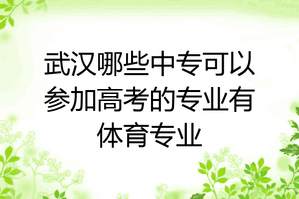 武汉哪些中专可以参加高考的专业有体育专业