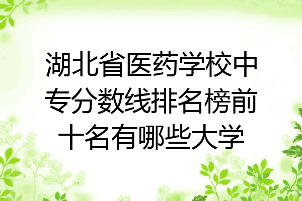 湖北省医药学校中专分数线排名榜前十名有哪些大学