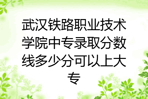 武汉铁路职业技术学院中专录取分数线多少分可以上大专