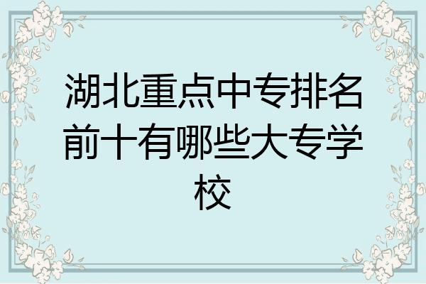湖北重点中专排名前十有哪些大专学校