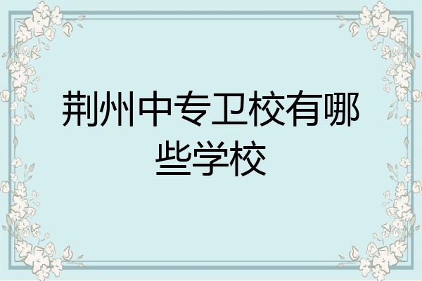 荆州中专卫校有哪些学校