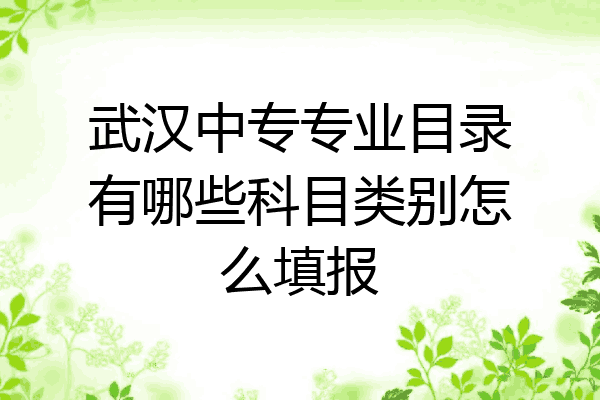 武汉中专专业目录有哪些科目类别怎么填报